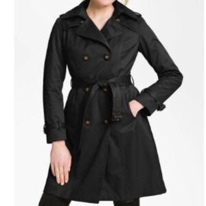 Dawn Levy NWT Short Black Trench Coat Matrix Whimsigoth Office Siren large Sunny